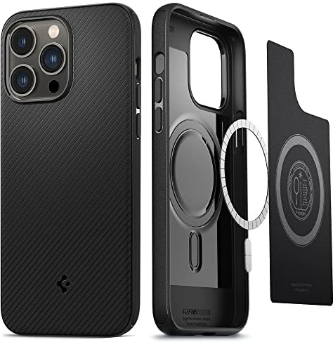 Spigen Mag Armor MagFit Hülle für iPhone 14 Pro für MagSafe Magnetisch Case Handyhülle -Matte Black