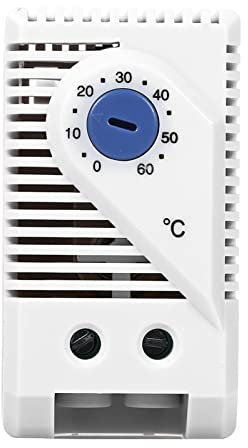 Tiiyee Termostato Meccanico, 0-60℃ Regolatore di Temperatura Regolabile Normalmente Aperto Interruttore per Riscaldatore Filtro Ventola Apparecchiature di Raffreddamento Altro Dispositivo(KTS011)