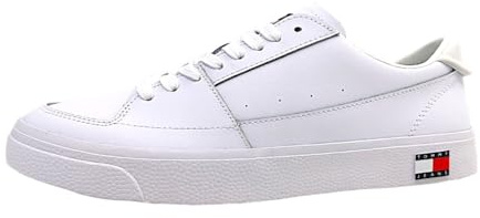 Tommy Jeans Hombre Sneaker Vulcanizada Zapatillas, Blanco (White), 45