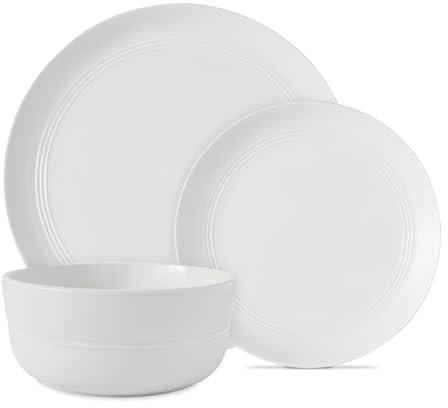 Tower T867023WHT Porcelain Dinnerware Set, 12 Pieces, White