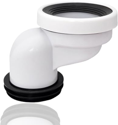ieron 10cm Offset Toilet Connection Pipe, Plastic Excentric Angled Rigid Toilet Pipe Nozzle, Drain, Straight Eccentric,Toilet Connection Fitting