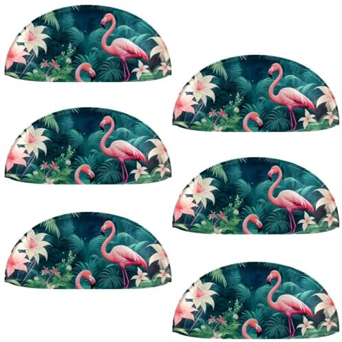 Juego de 6 manijas de concha rosa Flamingo-537 para cajón, manijas semicírculas con tornillos para muebles de cocina, armario, armario