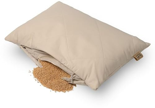 MinkovHOME Almohada de Mijo Orgánico, Ergonómica,Transpirable, Funda de Algodón Suave, Confort Cervical, Cojín Natural, 50 x 70 cm