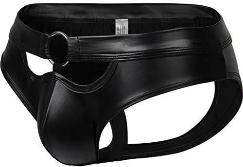 Ball Underwear Men Pouch G Strings & Thongs Jock Strap Bulge Enhancement Sports Supporters Male Thongs and G-Strings Exotic Cheeky Lingerie Sexy Cutout Bikini Comfort Stretch Workout Black