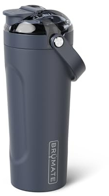 BrüMate Multishaker 750ml Metal Protein Shaker | Insulated Stainless Steel Bottle | 100% Leakproof Magflip Lid | 25oz Gym Shaker with Built-in Agitator | 24hrs Cold Mixing Gym Bottle (Nightfall Blue)