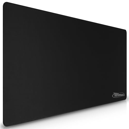 Tebgaca Gaming Musmatta 900x400 mm, XXL stor musmatta med halkfri gummibas, vattentät med sömda kanter för tangentbord och mus, skrivbordsunderlägg för gaming och kontor