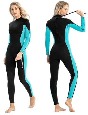 TRRYUIP Traje De Neopreno Traje de Buceo Neopreno 3 mm for Mujer, cálido, Resistente al frío, una Pieza, con Cremallera en la Espalda, for Nadar, Hacer Surf a Deriva(L)