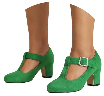 Decolleté Donna Eleganti,Decolleté Tacco Kitten Donna,Classico Punta Tonda Cinturino A T Casual Moda Comodo Lavoro Serate Cinturino Cavigliera Punta Chiusa Comode