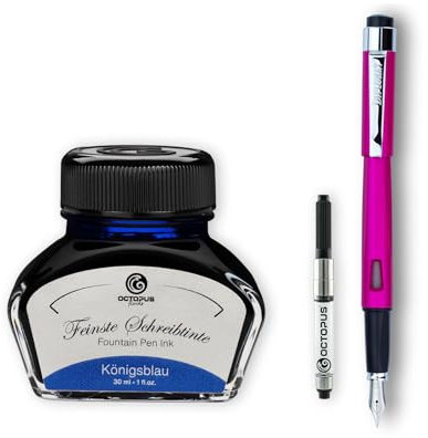 Diplomat Magnum Hot Pink Füllhalter-Set, Füllfederhalter im Set mit Schreibtinte und Konverter, Schreibset