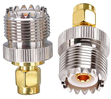 TUOLNK Adattatore da SMA a PL259 Connettore coassiale da SMA maschio a UHF PL-259 femmina per antenna radio CB SO239 Adattatore coassiale da jack femmina a SMA maschio 2 pezzi