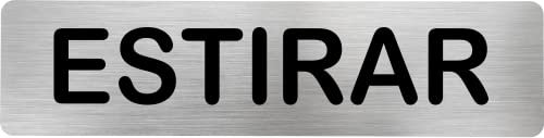 Becral® - Señal de acero inoxidable ESTIRAR | Placa puerta EN CATALAN | Señal informativa | Cartel Puerta 200X50mm