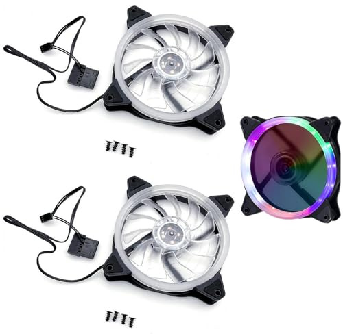 JZK 2x DC 12V RGB LED à faible bruit 12cm Ventilateur refroidissement boîtier PC jeu sans balais avec roulement hydraulique 12025 DC 120mm ventilateur boîtier ordinateur RGB silencieux