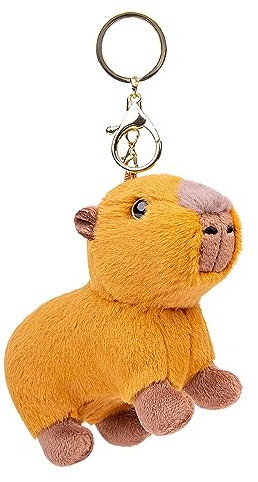 Frankiezhou Home Capybara Plush Keychain Toy - Realistic Capybara Stuffed Animals Keyring Pendant, Cute lice Plushie Toys for Backpack Handbag Charms, 6inchs