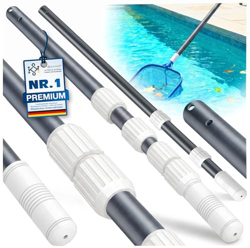KESSER® Pool Teleskopstange Aluminium Poolstange | Stange zur Poolreinigung 3-teilig | einstellbar von 1,20m bis 3,60m | Witterungsbeständig und Stabil, Anthrazit
