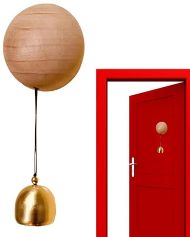 Campana para Apertura de Puerta,Campana para Puerta - Timbre de puerta magnético | Campana decorativa de madera, decoración colgante para entrada, nevera, puerta de granero