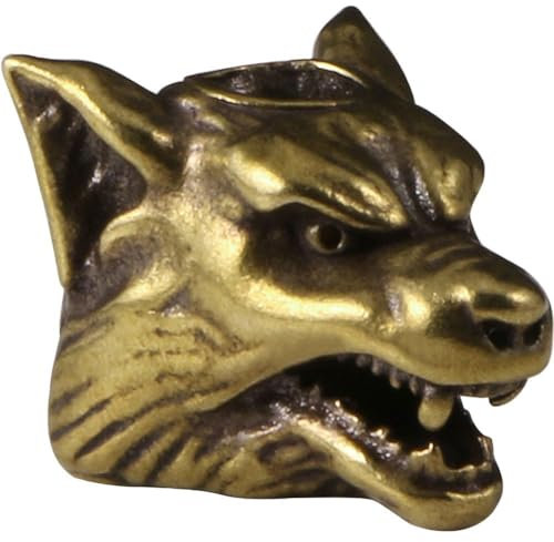 Zghhc Wölfe Kopf Messing Charm Paracord Perlen Gewebt Lanyard Spacer Perlen Schlüsselanhänger Anhänger Metall Kupfer Charms Schlüsselanhänger