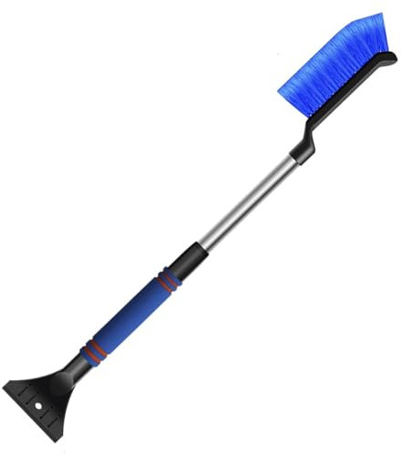 Kompaktes Schneeschaufel-Set, Schneeschaufel für Auto, Frostschutz, Schneeschaufel, Schneeschaufel, Schneeschieber, Schneebesen, ergonomischer Griff für Winter-Schneeschlitten