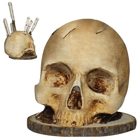 Bloque de cuchillos de calavera, soporte para cuchillos de calavera | Organizador de cuchillos de resina con soporte para cuchillos de esqueleto,Bloque de cuchillos vacíos creativos, soporte para bloq
