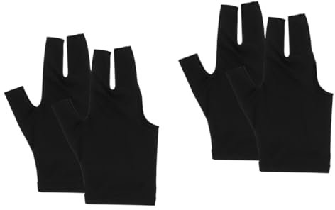 LIOOBO 2 Paare Handschuhe Billard Snooker-handschuh Handhabung Männer Finger Professioneller Snooker Billiardhandschuh Shooter Snooker Queue Sporthandschuh Schwarz Nylon