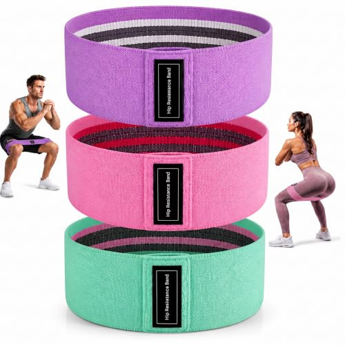 Bandas de Resistencia de Tela para Glúteos, Set de 3 para Piernas y Cadera