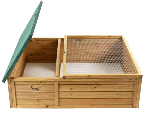 Actiaspet Wooden Tortoise House with Run Outdoor Reptile Enclosure
