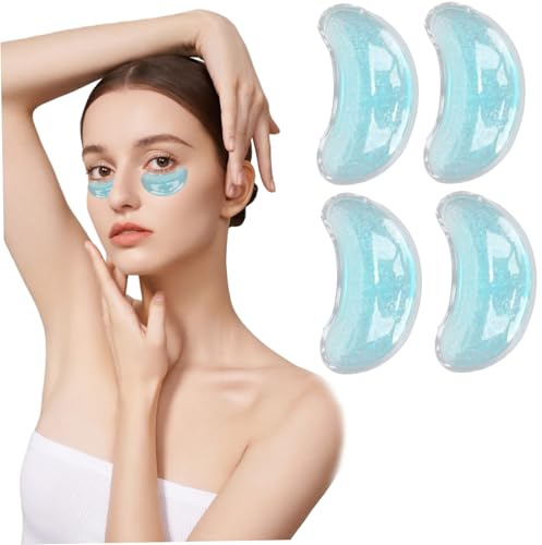 Parches oculares reutilizables, 2 pares de bolsas de hielo de PVC debajo de los ojos, almohadillas de enfriamiento portátiles para aliviar la fatiga, hinchazón, enrojecimiento, ojeras para el hogar