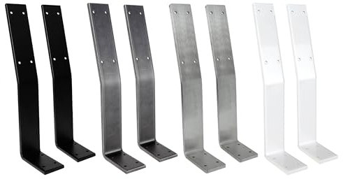 Natural Goods Berlin Rückenlehnenhalterung | Schwarz, Weiß, Industrial & Edelstahl | Problemlose Befestigung von Rückenlehnen an Bänken, Betten, Stühlen (2 Stück, Edelstahl)