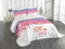ABAKUHAUS Liebe Tagesdecke Set, Herz-Liebe-Frühling, Set mit Kissenbezügen Moderne Designs, für Doppelbetten 220 x 220 cm, Rosa Lila