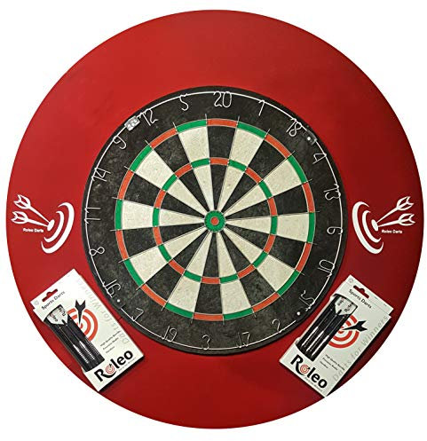 Roleo Steel Dart Beginners Set Disc + 2 Sets of Arrows + Catch Ring, red