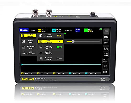 Osciloscopio Digital, VISLONE 1013D Osciloscopio 72 Canales 100 MHz de ancho de banda 1GSa / s frecuencia de muestreo, Pantalla TFT LCD, Batería de litio incorporada
