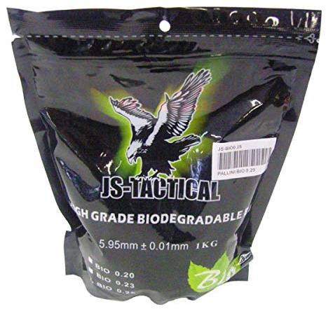 JS-TACTICAL Pallini Fucile E Pistola Softair BIODEGRADABILI 0.25G Bianchi JS-BIO0.25
