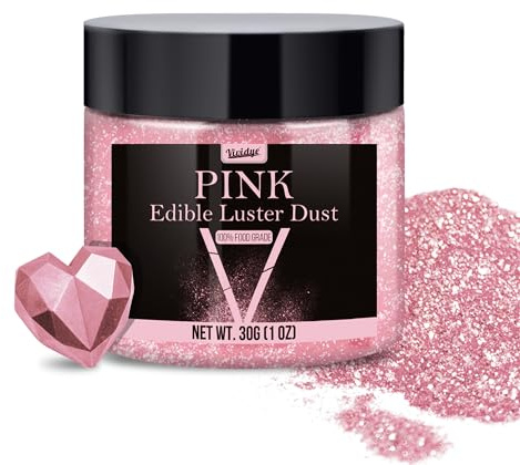 Glitter commestibile – 30 g / 1 oz Polvere brillante commestibile per bevande frizzanti, alimenti, vino, torte, polvere brillante per uso alimentare, per cottura, bevande, biscotti decorazione (rosa)
