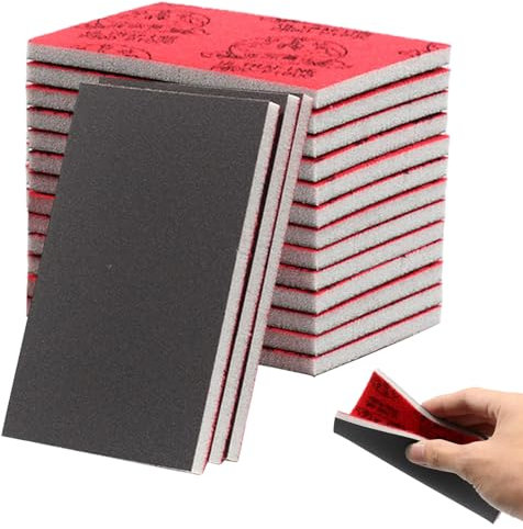 16 Piezas Esponja de Lijado, Lijas de Madera Premium - Versátil Esponja y Taco Lija, Compatible con Madera y Metal, Perfecto para Artesanías y Bricolaje