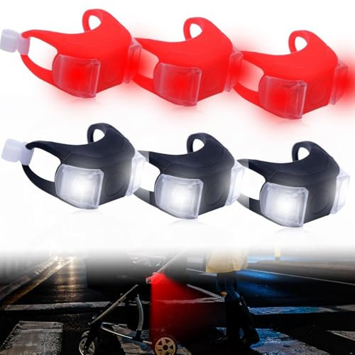 6 Stück LED Kinderwagen Licht, 3 Modi Kinderwagen Licht Buggy Lampe Silikon Wasserdichte LED Reflektoren für Kinderwagen Beleuchtung Mehrzweck Kinderwagenlichter für Rucksack Baby (6 Quadratisch)