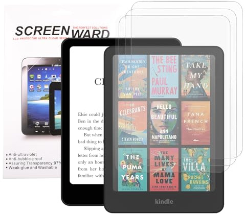 BHHB 3 protectores de pantalla compatibles con Kindle Paperwhite de 7 pulgadas de 12ª generación y Kindle Colorsoft Signature Edition, 2025 Protector de pantalla PET Protector de pantalla