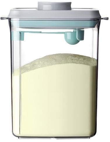 Dispenser per Latte in Polvere 2300ml,Contenitore in Polvere Sigillato con Cucchiaio per Conservare Latte in Polvere, tè, Legumi,Cereali e Snack (Trasparente 2300ml)