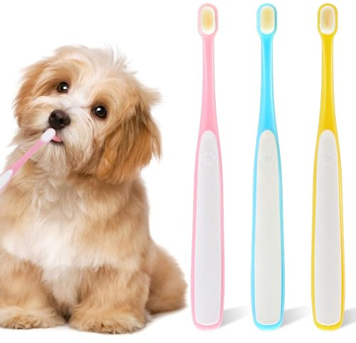 3pcs Katzen Zahnbürste - Hunde Zahnbürste | Katzenzahnbürste Weiche Borsten - Haustierpflege für Katzen und kleine Hunde
