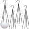 4 Pièces Chaîne de Panier Suspendu Métal Plante Cintre Jardin Pot, Chaîne de Suspension, Chaîne de Pot Fleur avec Crochet Clips, Panier de Remplacement Chaîne pour Intérieur Extérieur Décoration Noir
