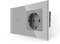 JIMEIDA Steckdose mit Lichtschalter Grau, Glas Touch Lichtschalter mit Steckdose Unterputz, 1-Fach 1-Poliger Wandschalter mit Status-LED, 500 W/Fach