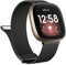 Tobfit für Fitbit Versa 4/3/Sense 2 Armband - Edelstahl Handgelenk Metall Ersatz Armband für Herren & Damen (Schwarz)