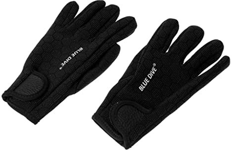 pistro 1 Paar Neopren-Neopren-Handschuhe, 1,5 mm, 5-Finger-Handschuhe, Tauchen, Surfen, Schwarz, Größe S