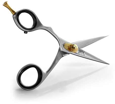 LEFT HANDED Razor Sharp Mustache & Beard Scissors - 5.5 - 100% High Carbon Stainless Steel - Facial Hair Trimming Shears (LEFT HANDED - Silver)