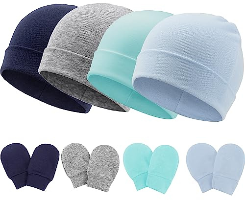 DRESHOW Gorro y Guantes para Bebé Recién Nacido - Beanie Sombrero para Niños
