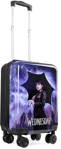 Wednesday Handgepäck Koffer Kinder Mädchen, Addams Family Trolley Reisekoffer Mit Rollen 49 x 33 x 22 Fanartikel