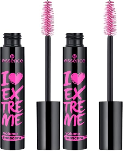 ESSENCE I Love Extreme Volume máscara de pestañas, Negro (Paquete de 2)