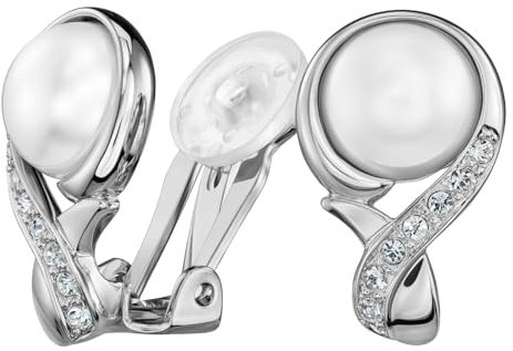 Traveller Ohrclip - Silber - Perle - Kristalle - Platiniert - 114266