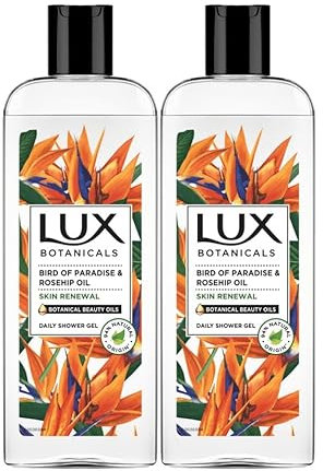 LUX 2x Lux Botanicals Bird Of Paradise & Rosehip Oil Skin Renewal Daily Shower Gel 250ml