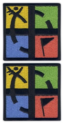 Set of Two - Geocaching - Square - Sew-on - Embroidered Patch/Badge/Emblem