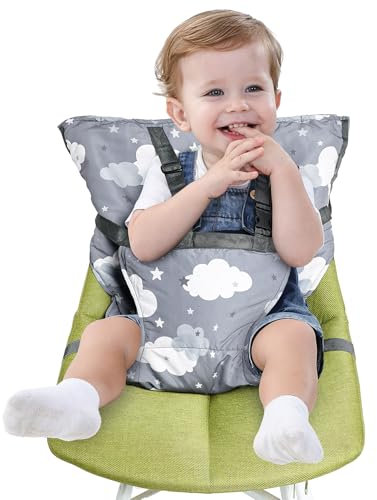 Gogokids Trona portátil de tela, versátil y acoplable, fácil asiento para cualquier silla con soporte para la espalda, asiento elevador de viaje para niños, actúa como correa de seguridad para sillas