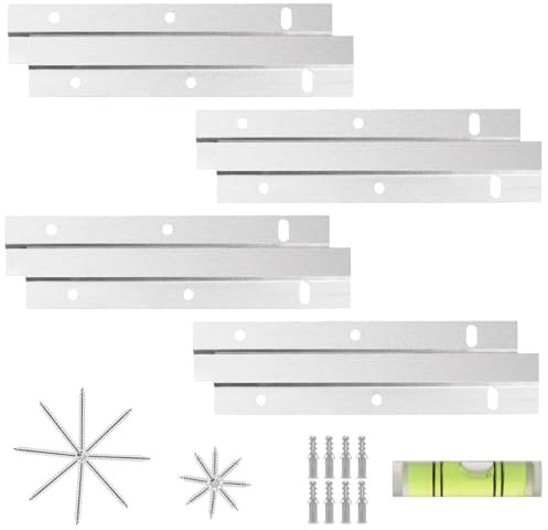 YAYODS 8 Stück 6 Zoll Z-Klemmen zum Aufhängen - 15 cm French Cleat Aufhängeschiene mit Schrauben - Ineinandergreifende Wandhalterung Halterungen für Bilder, Spiegel, Kunstwerken, Gemälden